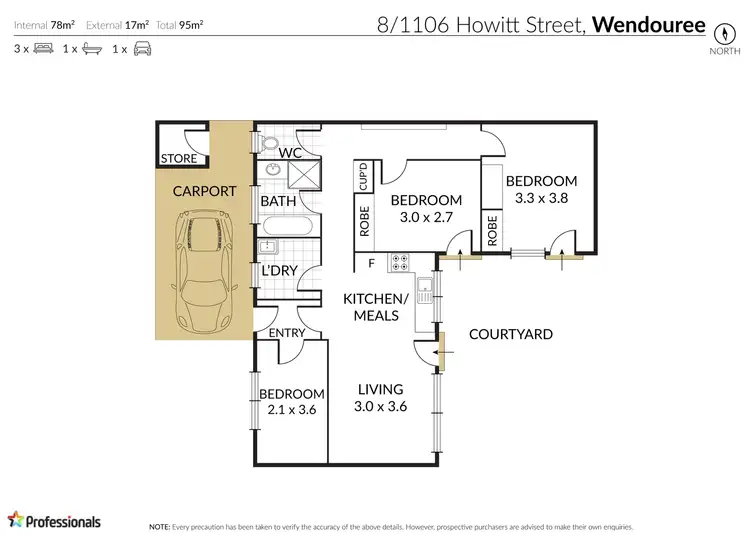 Floorplan of Homely unit listing, 8/1106 Howitt Street, Wendouree VIC 3355