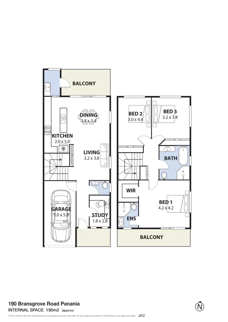 Floorplan of Homely semi-detached listing, 190A Bransgrove Road, Panania NSW 2213