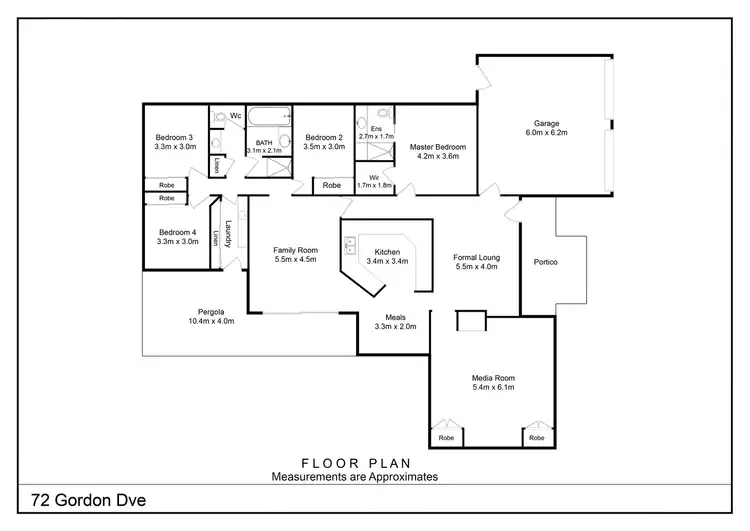 Floorplan of Homely house listing, 72 Gordon Drive, Kialla VIC 3631