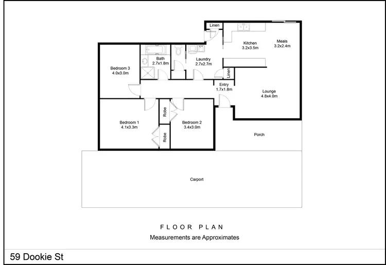 Floorplan of Homely house listing, 59 Dookie Street, Dookie VIC 3646