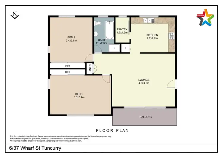 Floorplan of Homely unit listing, 6/37 Wharf Street, Tuncurry NSW 2428