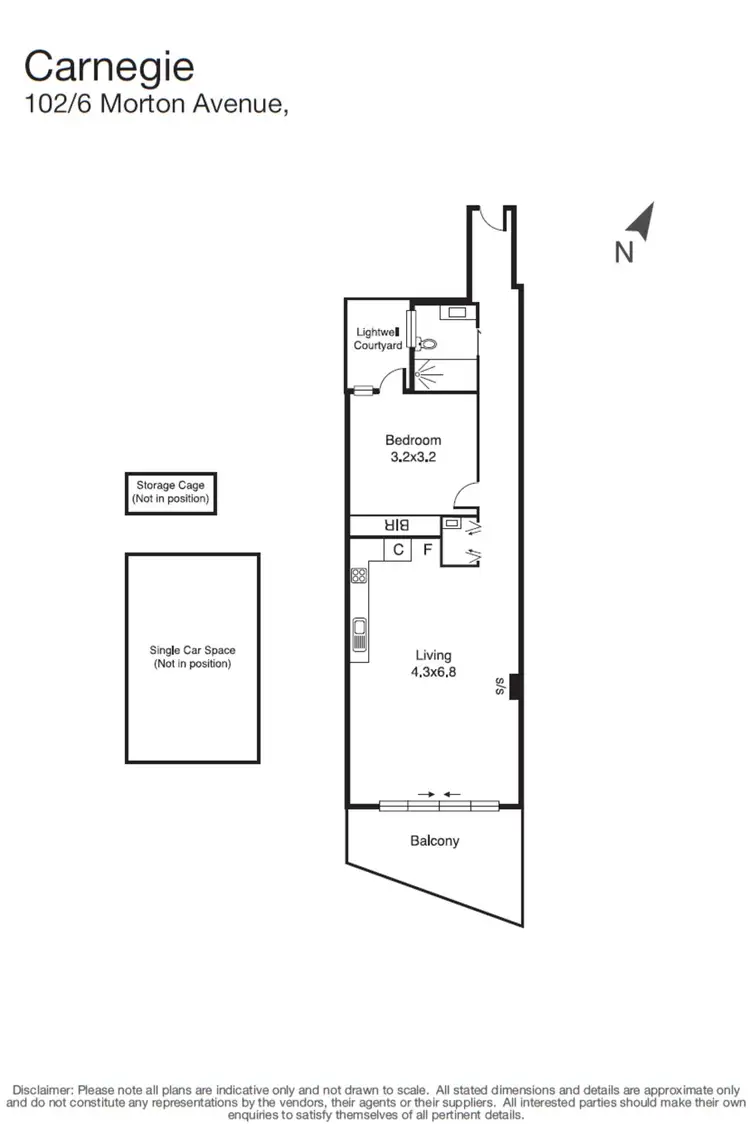 Floorplan of Homely apartment listing, 102/6 Morton Avenue, Carnegie VIC 3163