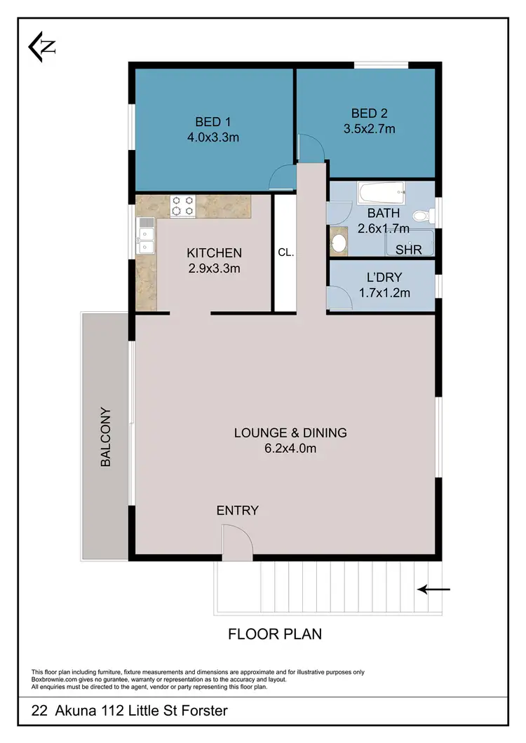 Floorplan of Homely unit listing, 22/112 Little Street, Forster NSW 2428