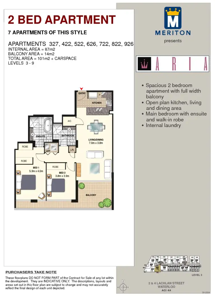 Floorplan of Homely unit listing, 422/2 Lachlan Street, Waterloo NSW 2017