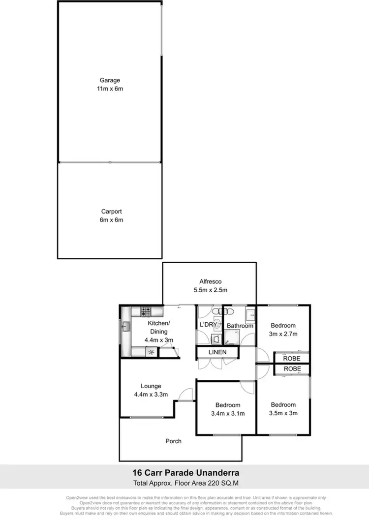 Floorplan of Homely house listing, 16 Carr Parade, Unanderra NSW 2526