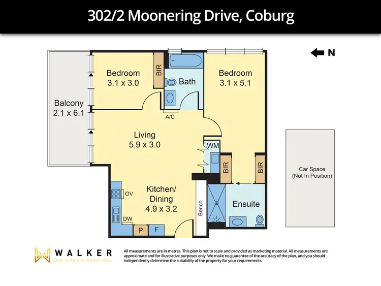 Floorplan of Homely apartment listing, E302/2 Moonering Drive, Coburg VIC 3058