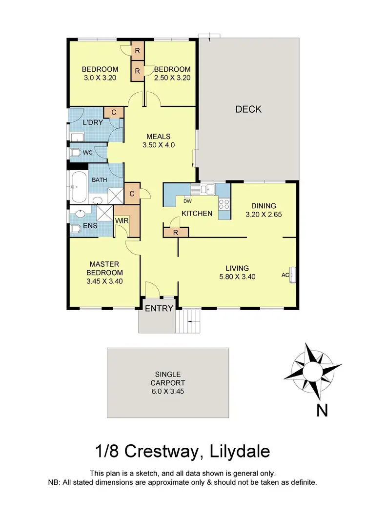Floorplan of Homely unit listing, 1/8 Crestway, Lilydale VIC 3140