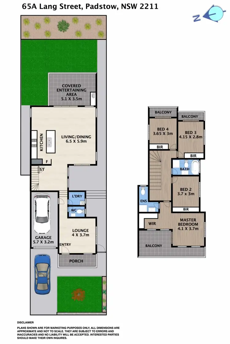 Floorplan of Homely semi-detached listing, 65A Lang Street, Padstow NSW 2211
