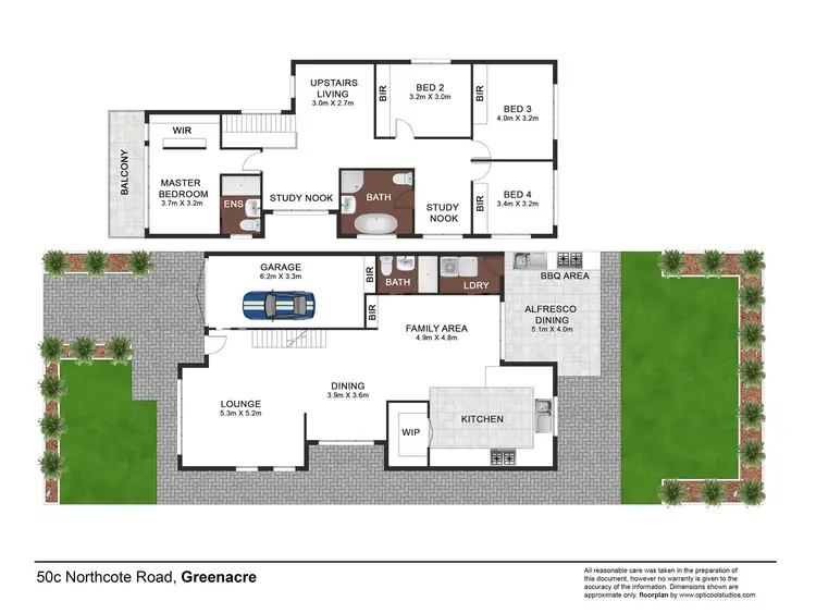 Floorplan of Homely semi-detached listing, 50C Northcote Road, Greenacre NSW 2190