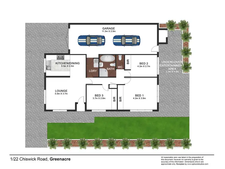 Floorplan of Homely villa listing, 1/22-24 Chiswick Road, Greenacre NSW 2190