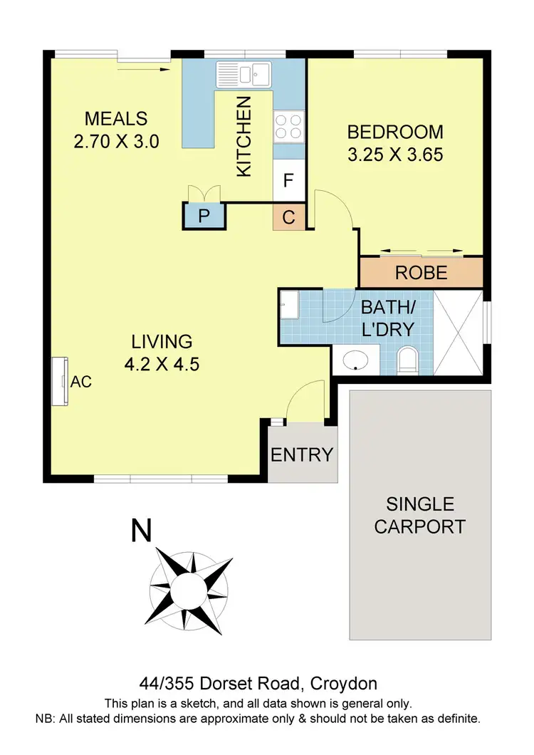 Floorplan of Homely unit listing, 44/355 Dorset Road, Croydon VIC 3136