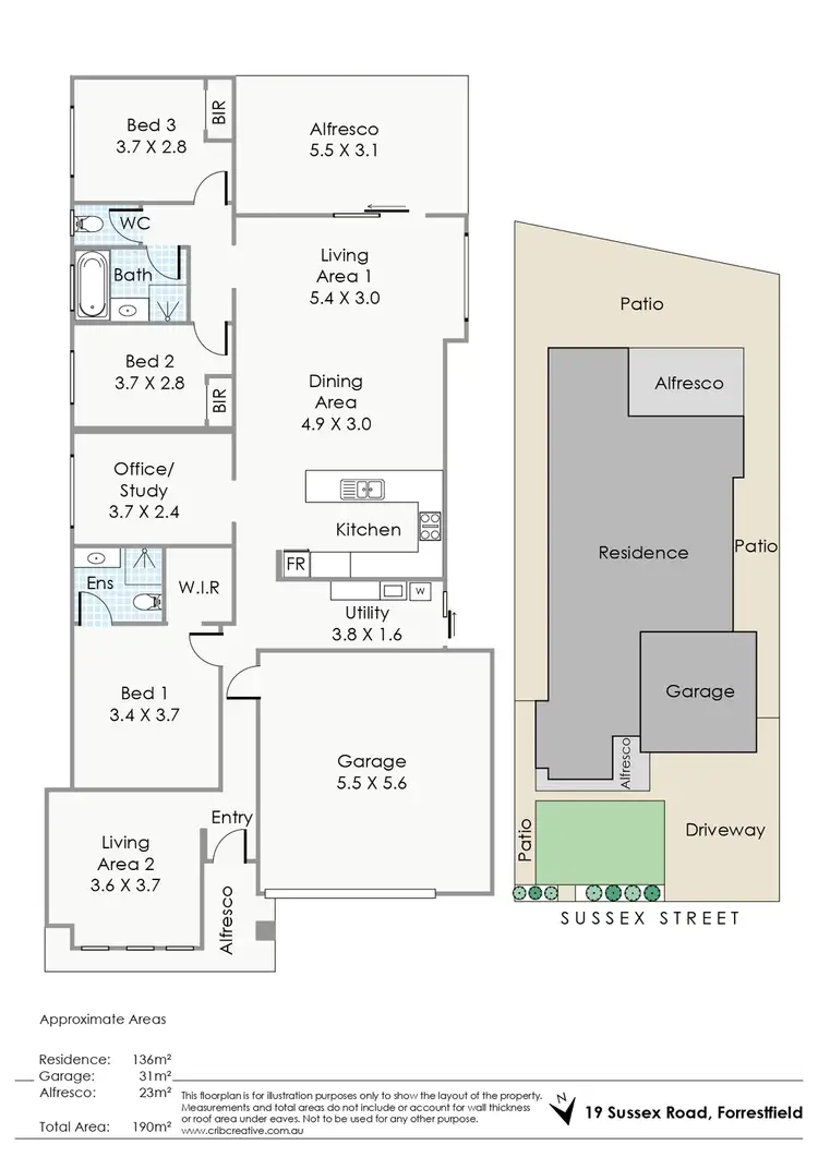 Floorplan of Homely house listing, 19 Sussex Road, Forrestfield WA 6058