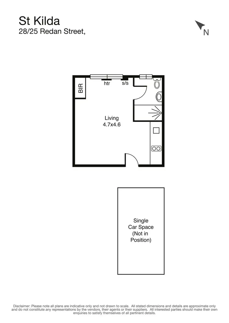 Floorplan of Homely studio listing, 28/25 Redan Street, St Kilda VIC 3182