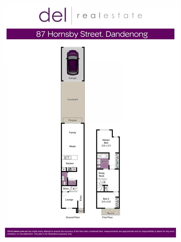 Floorplan of Homely townhouse listing, 87 Hornsby Street, Dandenong VIC 3175