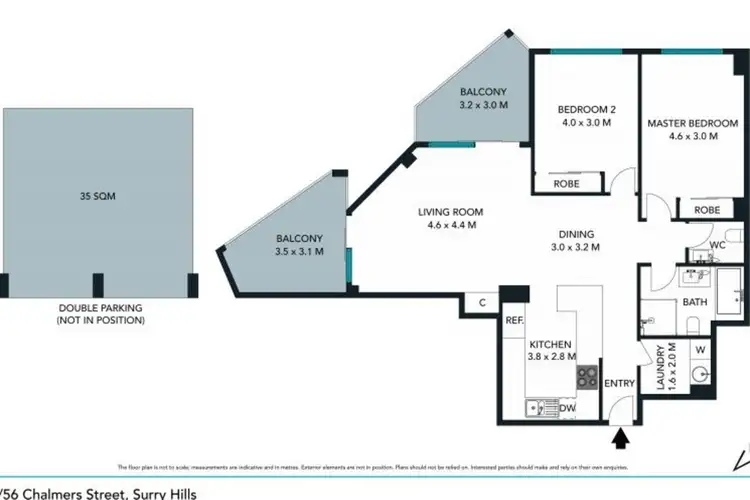 Floorplan of Homely apartment listing, 91/156-164 Chalmers Street, Surry Hills NSW 2010