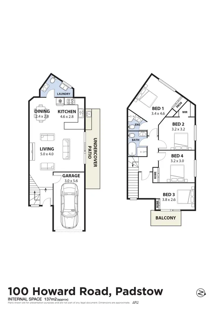 Floorplan of Homely semi-detached listing, 100 Howard Road, Padstow NSW 2211