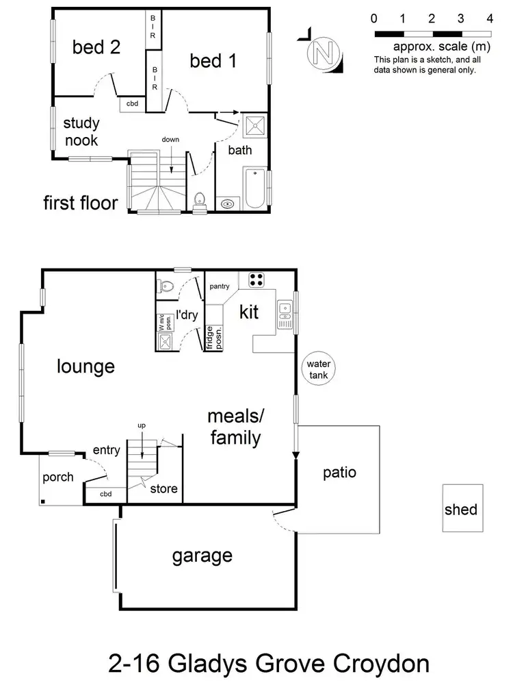 Floorplan of Homely townhouse listing, 2,3,4/16 Gladys Grove, Croydon VIC 3136