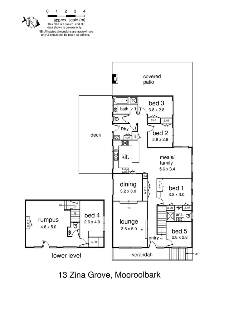 Floorplan of Homely house listing, 13 Zina Grove, Mooroolbark VIC 3138