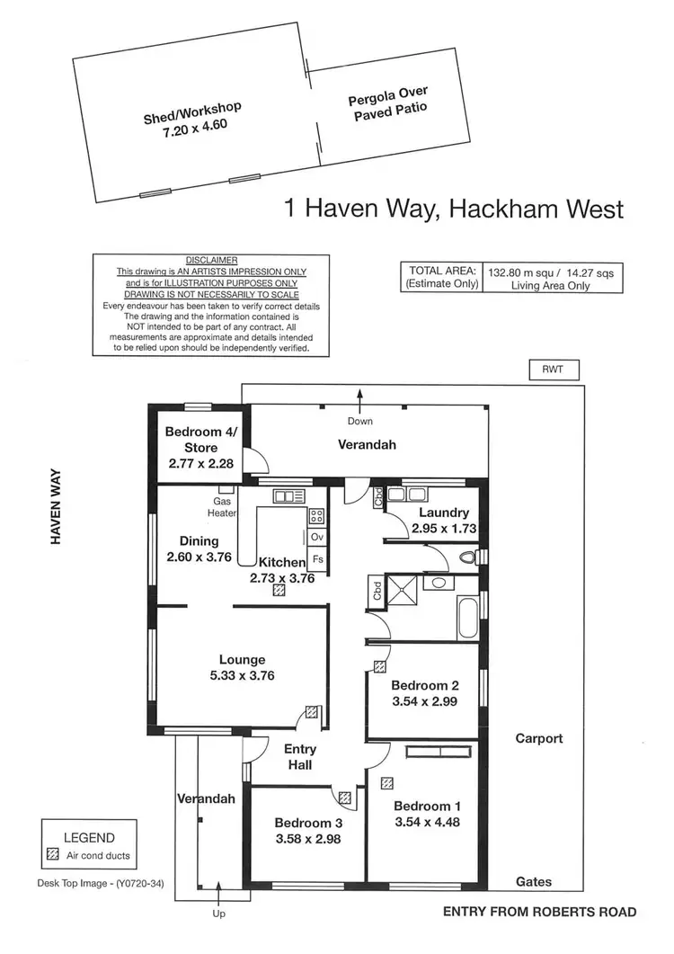 Floorplan of Homely house listing, 1 Haven Way, Hackham West SA 5163