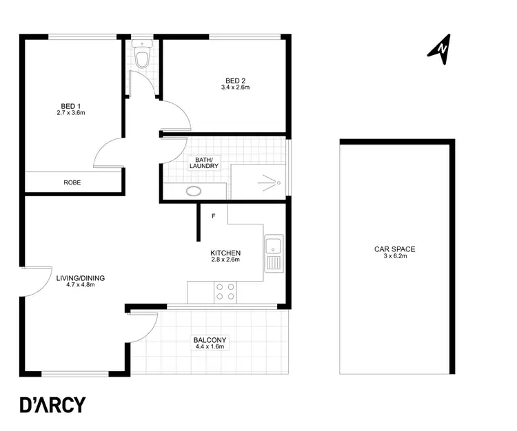 Floorplan of Homely unit listing, 6/36 Trout Street, Ashgrove QLD 4060
