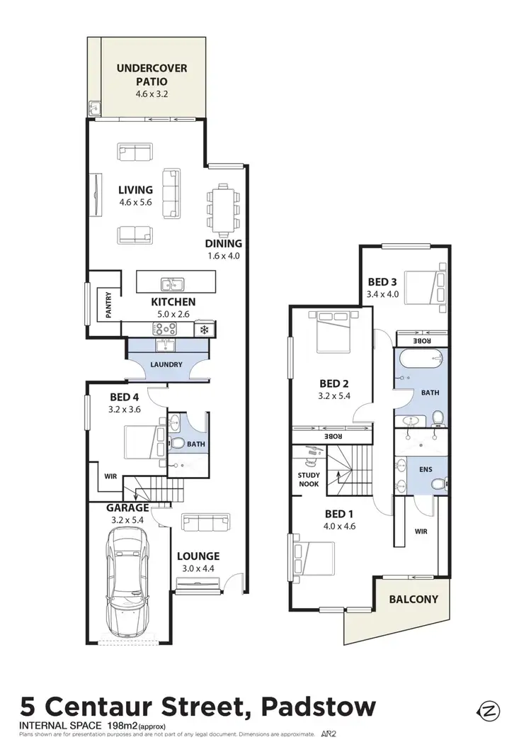 Floorplan of Homely semi-detached listing, 5 Centaur Street, Padstow NSW 2211