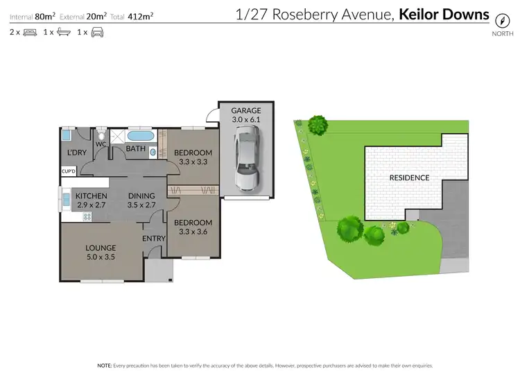 Floorplan of Homely unit listing, 1/27 Roseberry Avenue, Keilor Downs VIC 3038