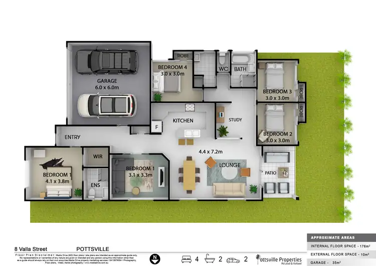 Floorplan of Homely house listing, 8 Valla Street, Pottsville NSW 2489