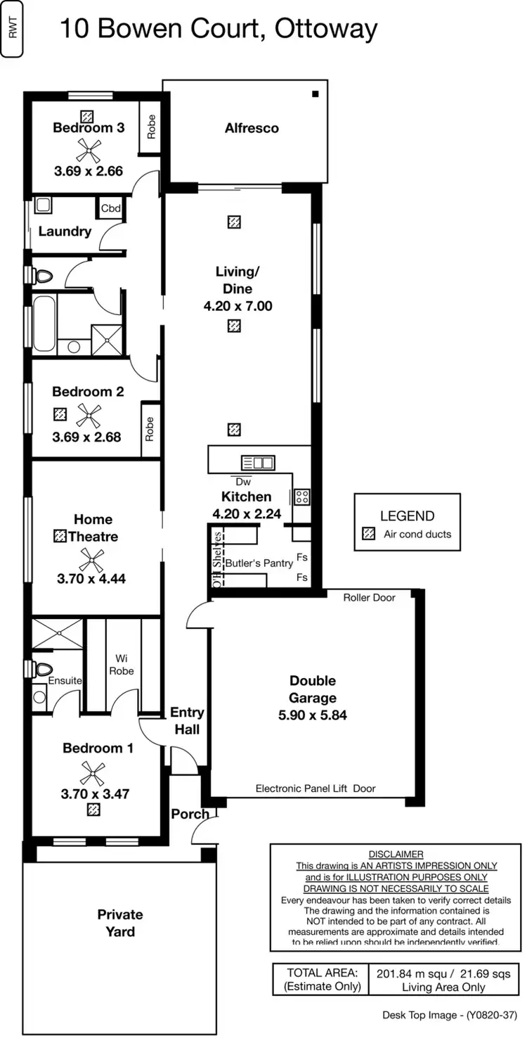 Floorplan of Homely house listing, 10 Bowen Court, Ottoway SA 5013