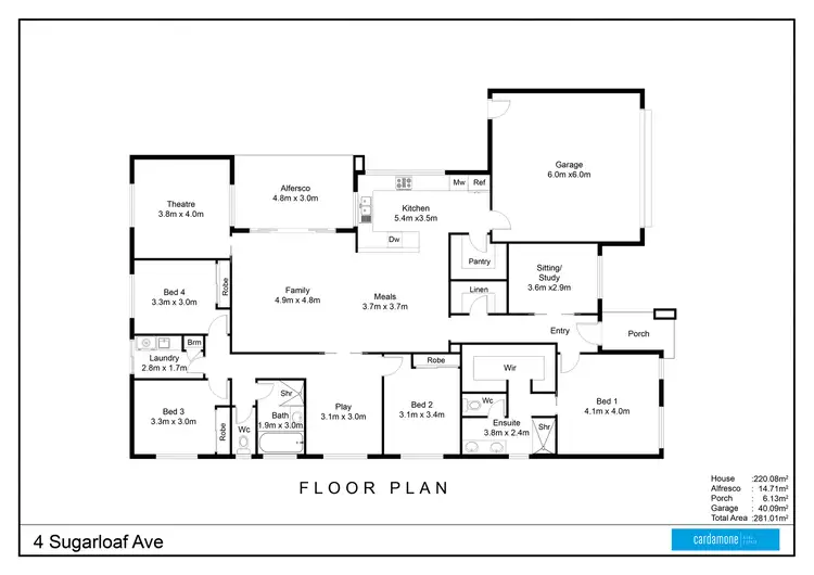 Floorplan of Homely house listing, 4 Sugarloaf Avenue, Kialla VIC 3631