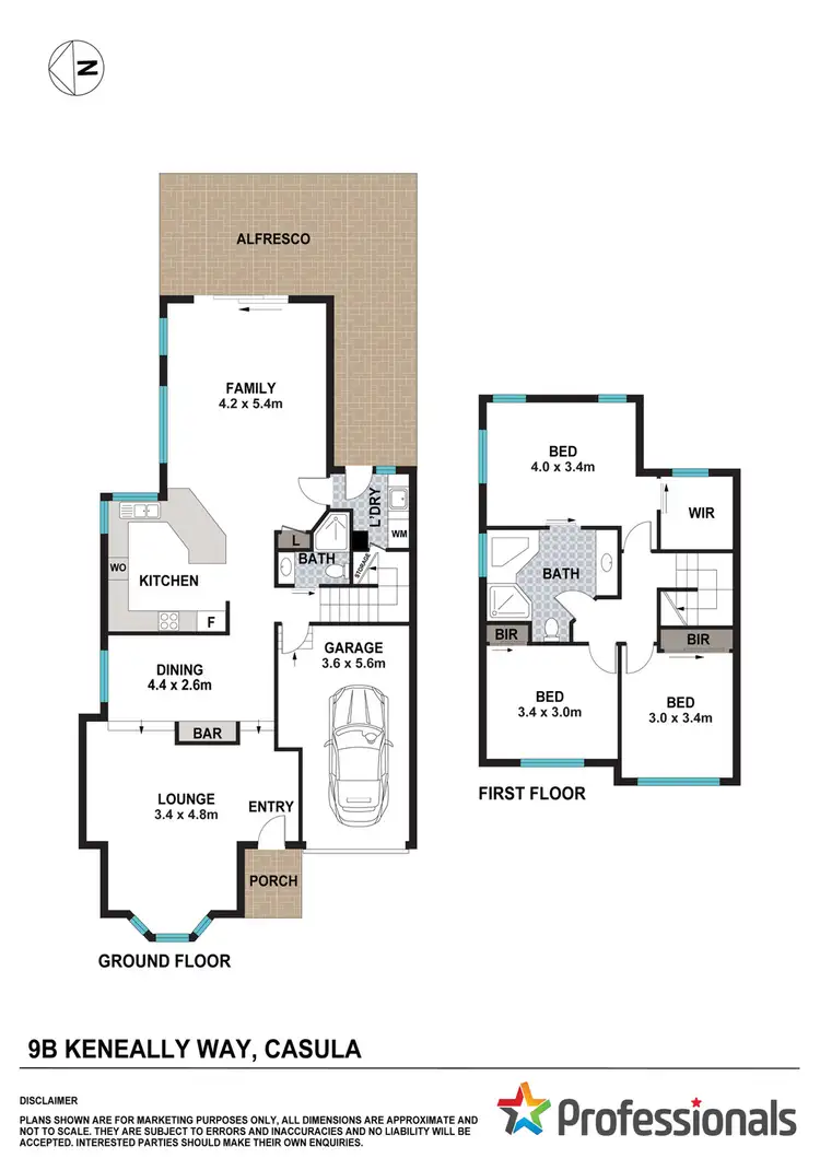 Floorplan of Homely semi-detached listing, 9B Keneally Way, Casula NSW 2170