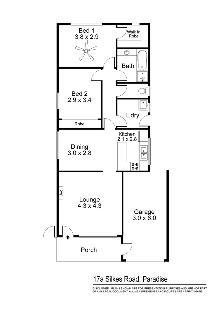 Floorplan of Homely unit listing, 17a Silkes Road, Paradise SA 5075