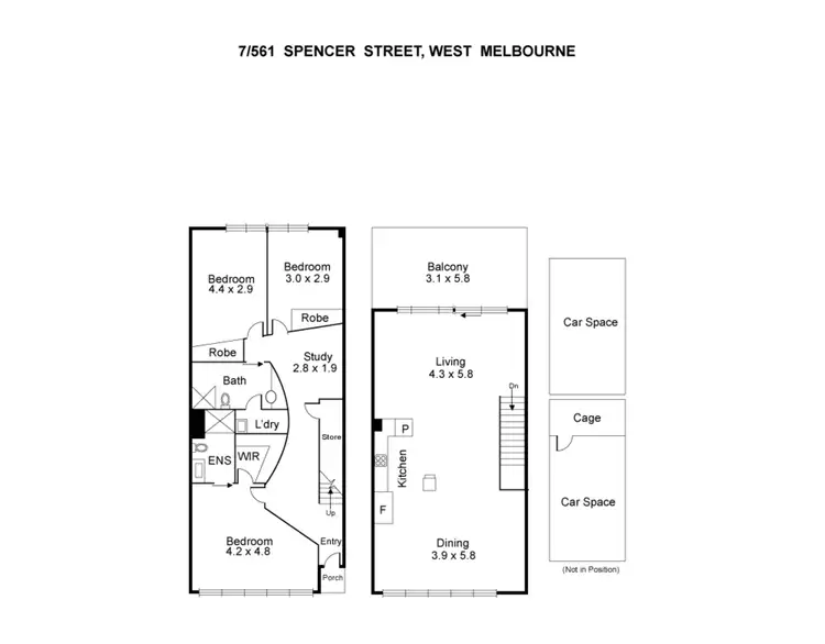 Floorplan of Homely townhouse listing, 7/561 Spencer Street, West Melbourne VIC 3003