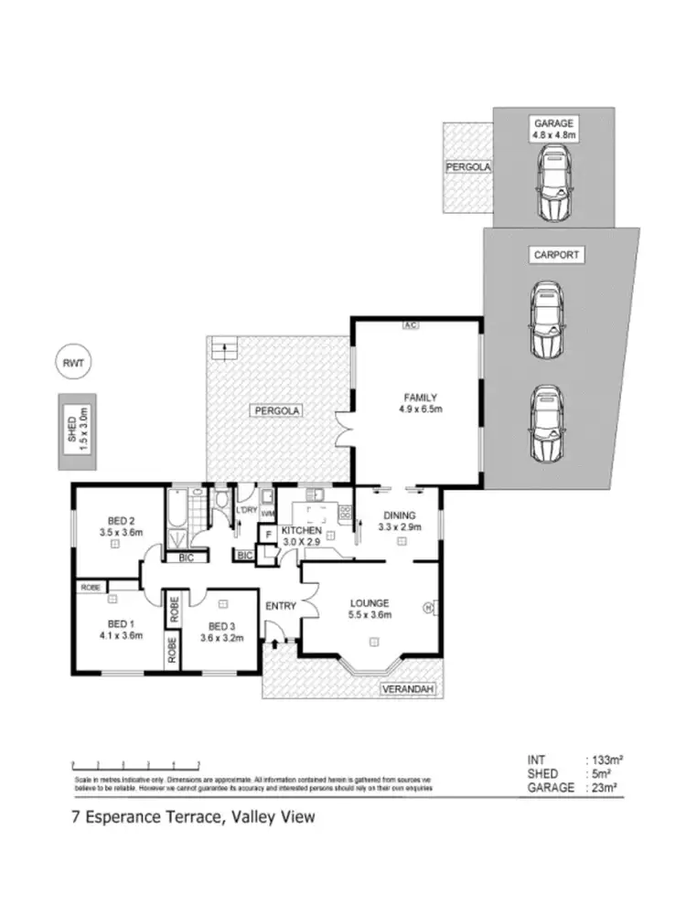 Floorplan of Homely house listing, 7 Esperance Terrace, Valley View SA 5093