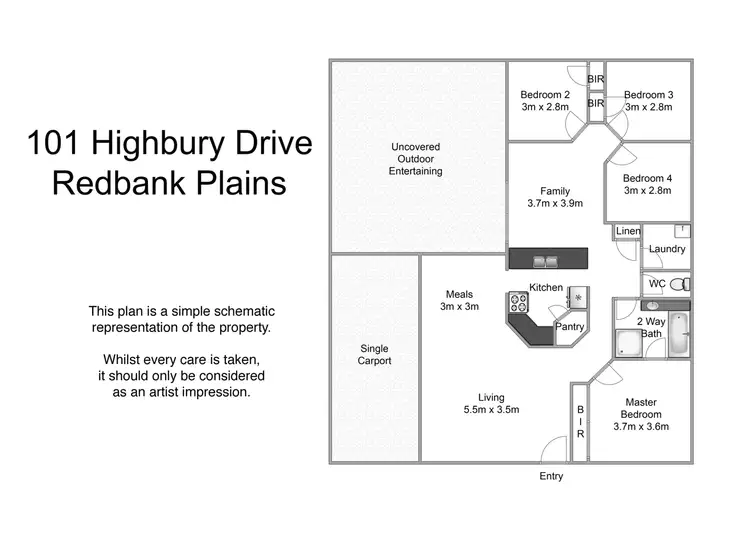 Floorplan of Homely house listing, 101 highbury Drive, Redbank Plains QLD 4301