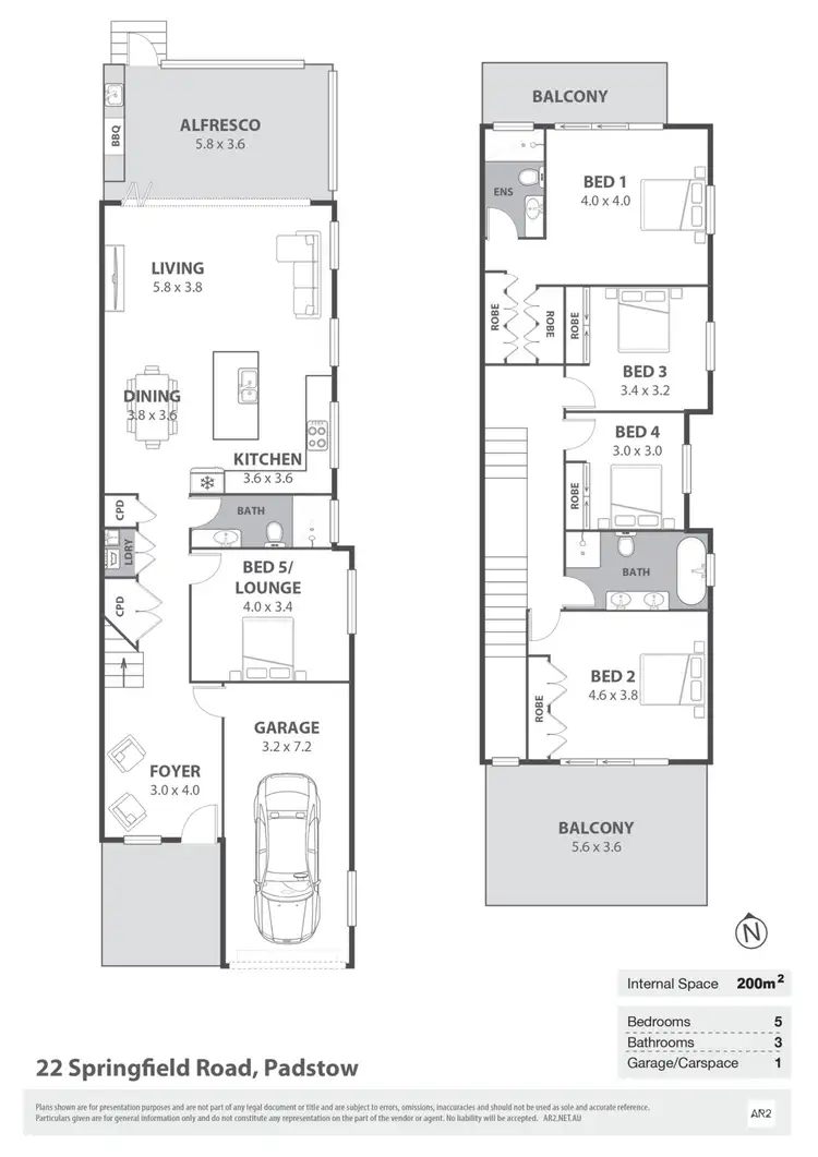 Floorplan of Homely semi-detached listing, 22 Springfield Road, Padstow NSW 2211