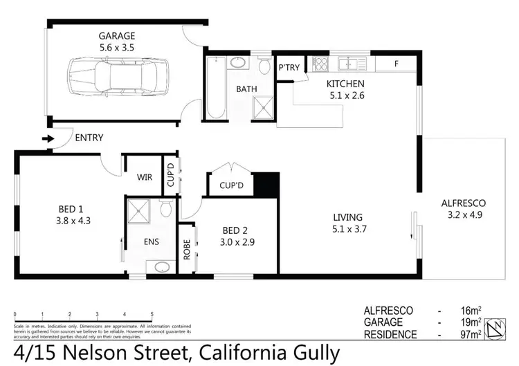 Floorplan of Homely unit listing, 4/15 Nelson Street, California Gully VIC 3556