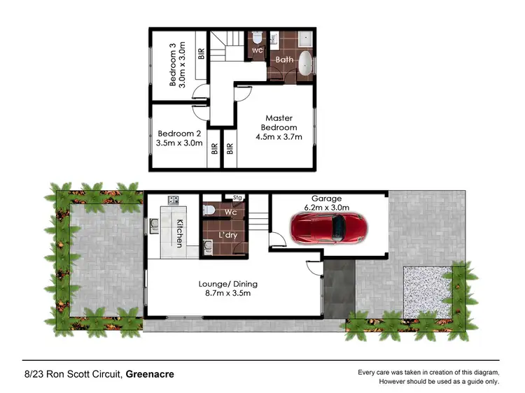 Floorplan of Homely townhouse listing, 8/23 Ron Scott Circuit, Greenacre NSW 2190