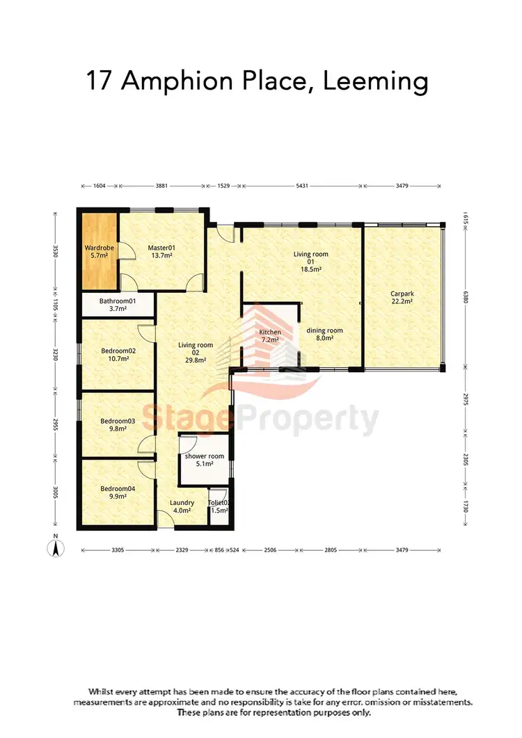 Floorplan of Homely house listing, 17 Amphion Place, Leeming WA 6149