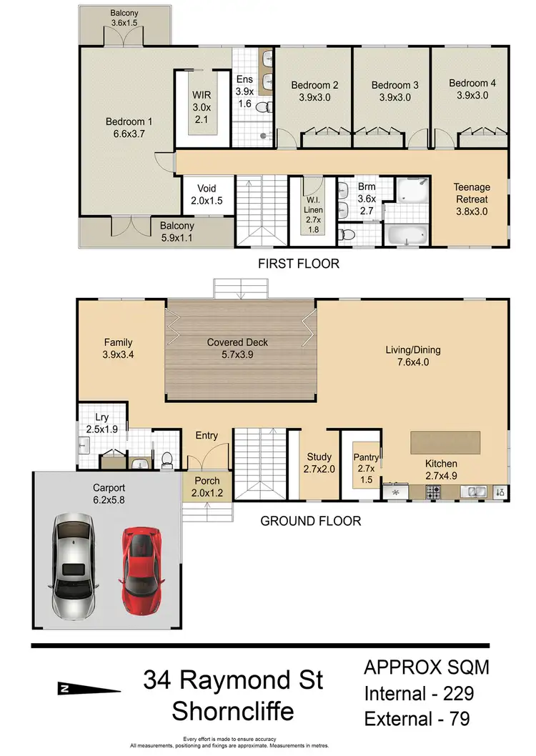 Floorplan of Homely house listing, 34 Raymond Street, Shorncliffe QLD 4017
