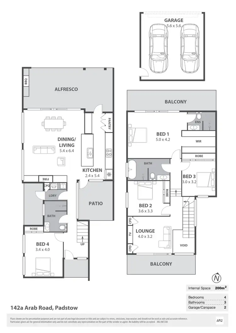 Floorplan of Homely semi-detached listing, 142A Arab Road, Padstow NSW 2211