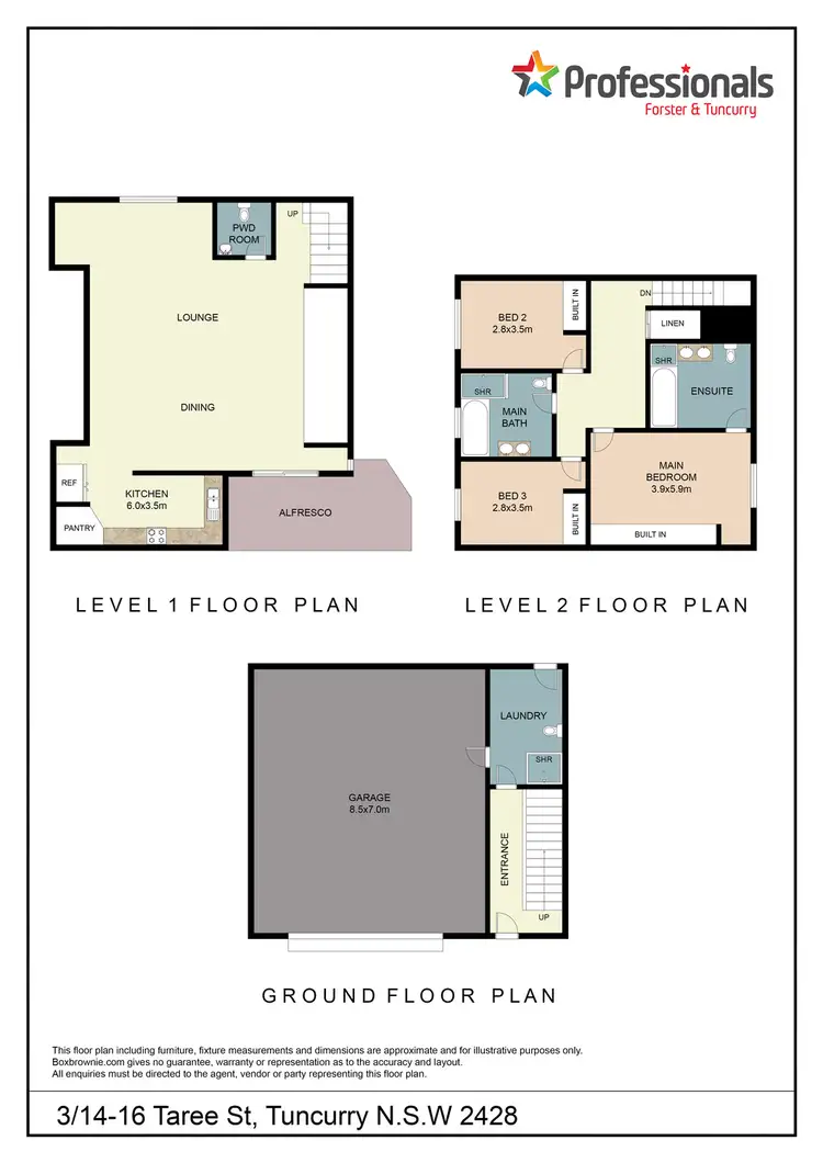 Floorplan of Homely townhouse listing, 3/14-16 Taree Street, Tuncurry NSW 2428