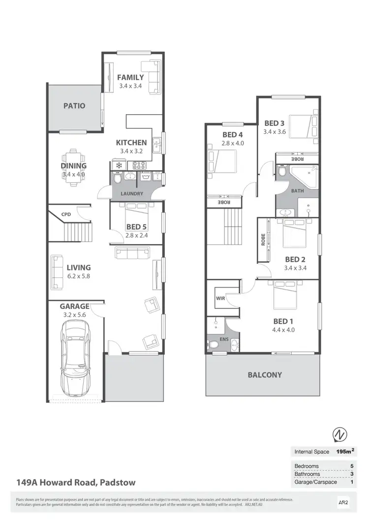 Floorplan of Homely semi-detached listing, 149A Howard Road, Padstow NSW 2211