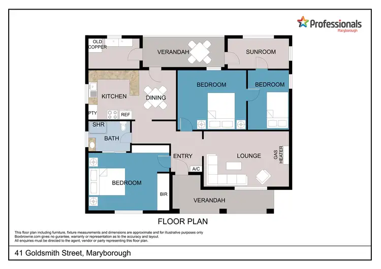 Floorplan of Homely house listing, 41 Goldsmith Street, Maryborough VIC 3465
