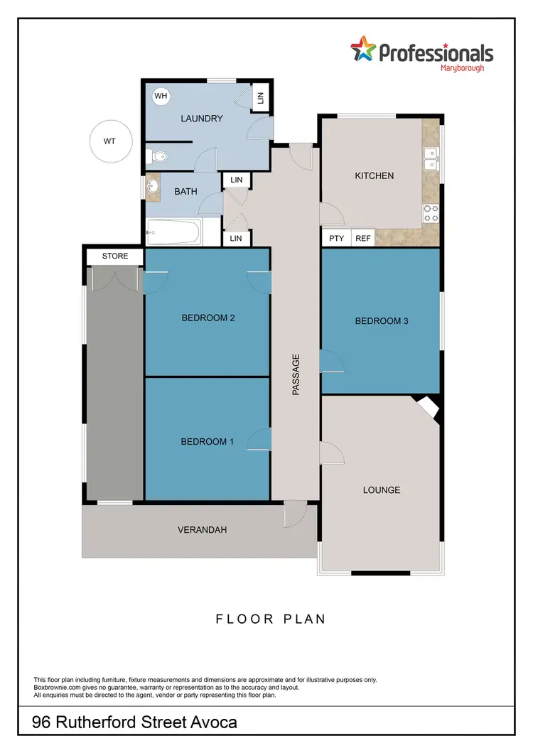 Floorplan of Homely house listing, 96 Rutherford Street, Avoca VIC 3467