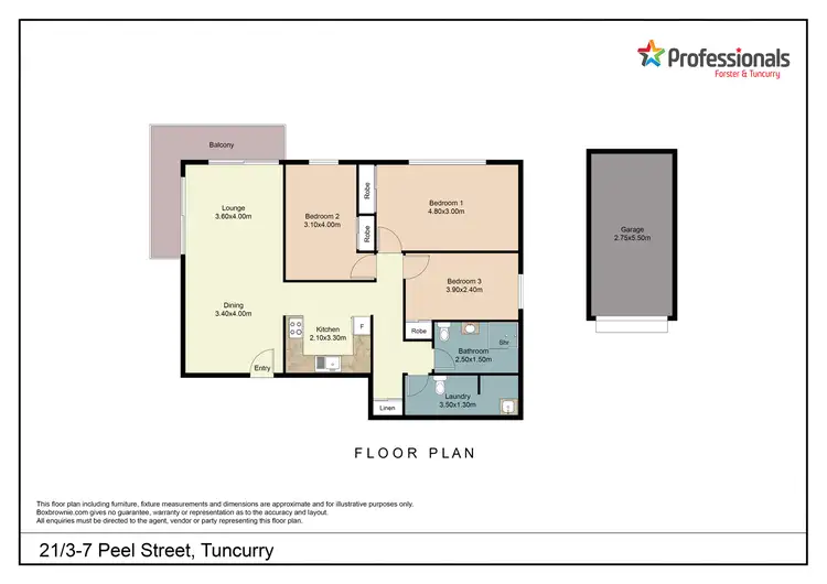 Floorplan of Homely unit listing, 21/3-7 Peel Street, Tuncurry NSW 2428