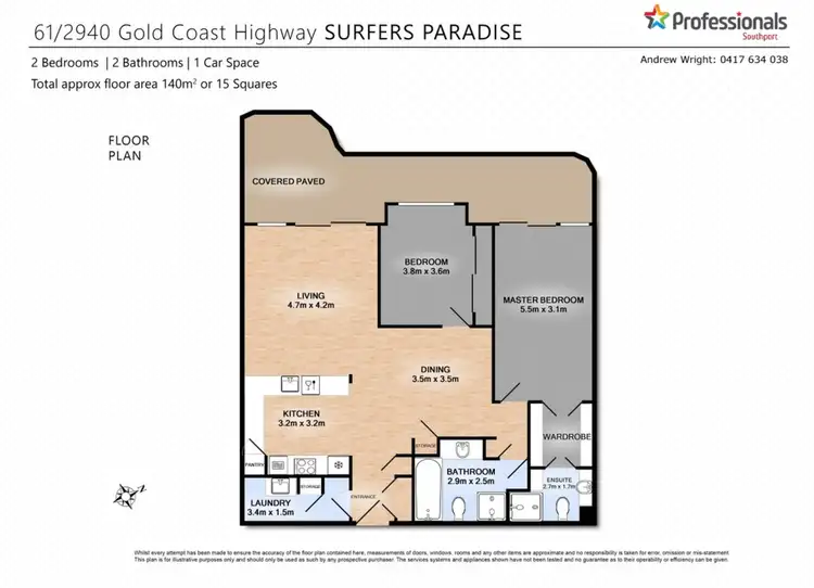 Floorplan of Homely apartment listing, 61/2940 Gold Coast Highway, Surfers Paradise QLD 4217