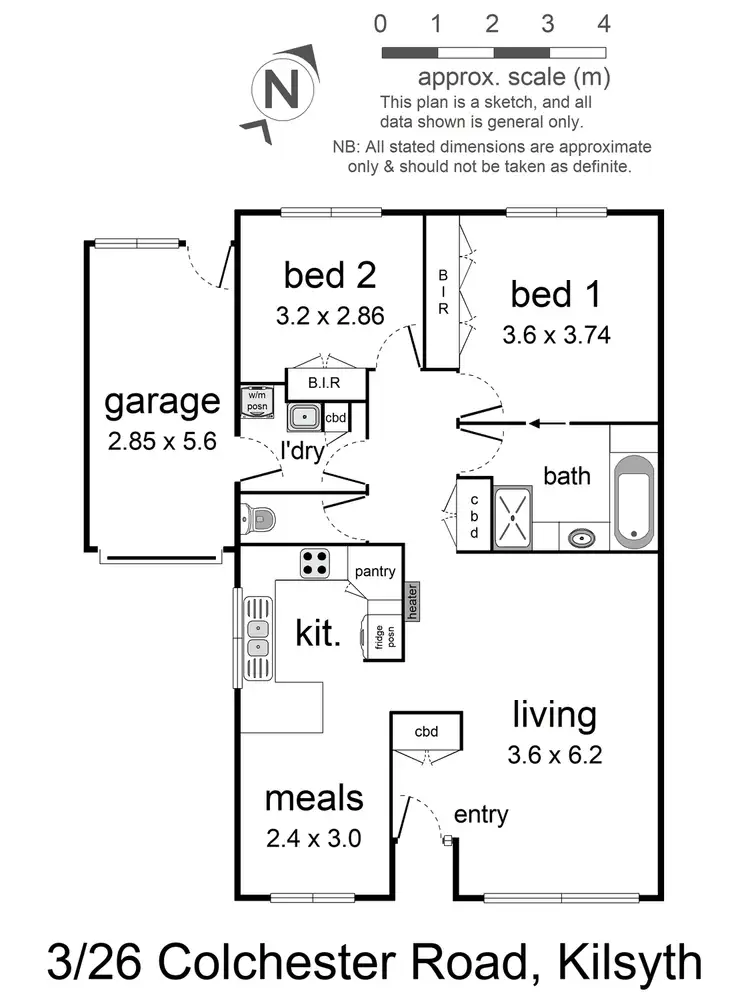 Floorplan of Homely unit listing, 3/26 Colchester Road, Kilsyth VIC 3137