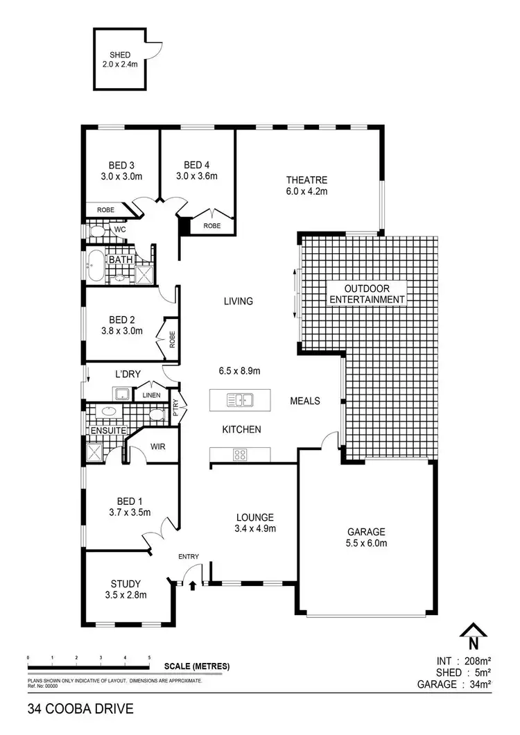 Floorplan of Homely house listing, 34 Cooba Drive, Epsom VIC 3551