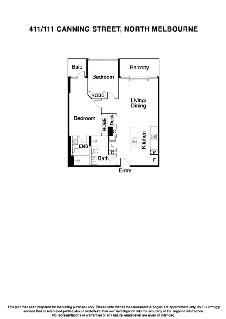 Floorplan of Homely apartment listing, C411/111 Canning Street, North Melbourne VIC 3051