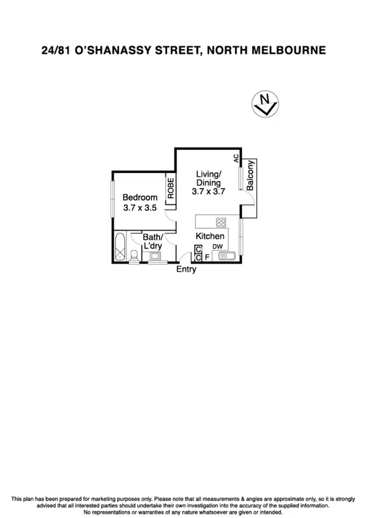 Floorplan of Homely apartment listing, D2-4/81 O'Shanassy Street, North Melbourne VIC 3051